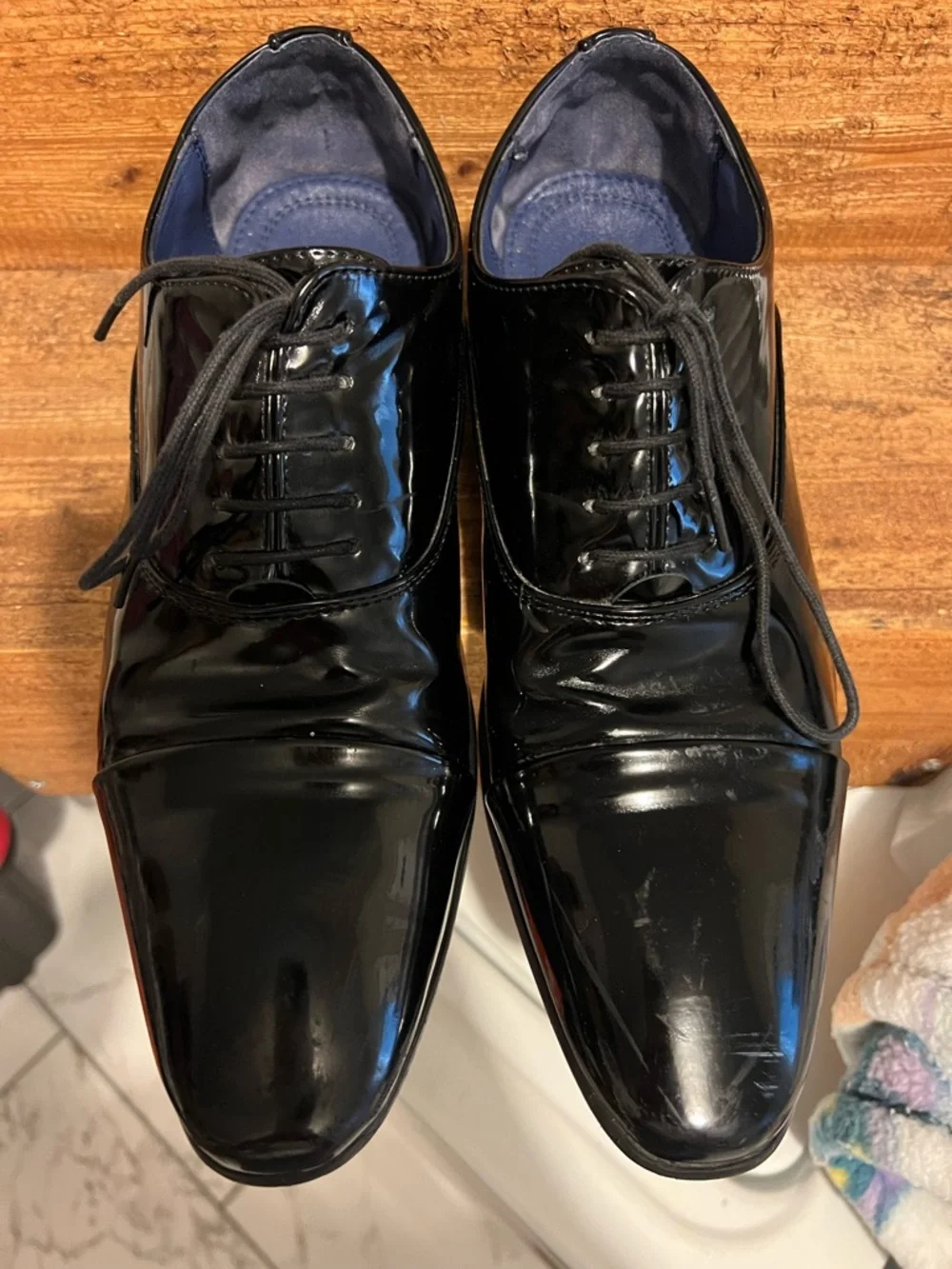Men's Black Patent Derby Shoes - Classic Lace-Up Formal Oxfords